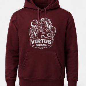 Felpa granata Logo Virtus Sicana con cappuccio